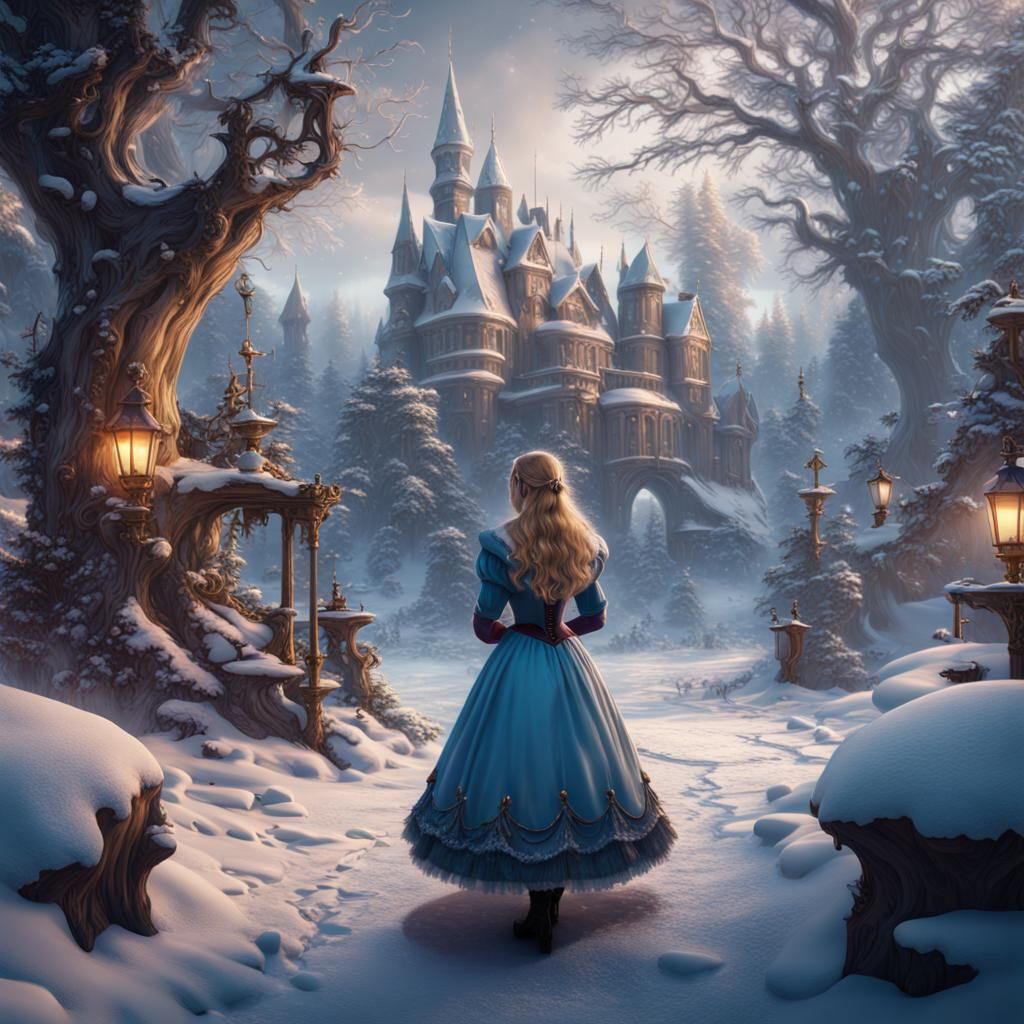 alice in winter wonderland - AI Generated Artwork - NightCafe Creator