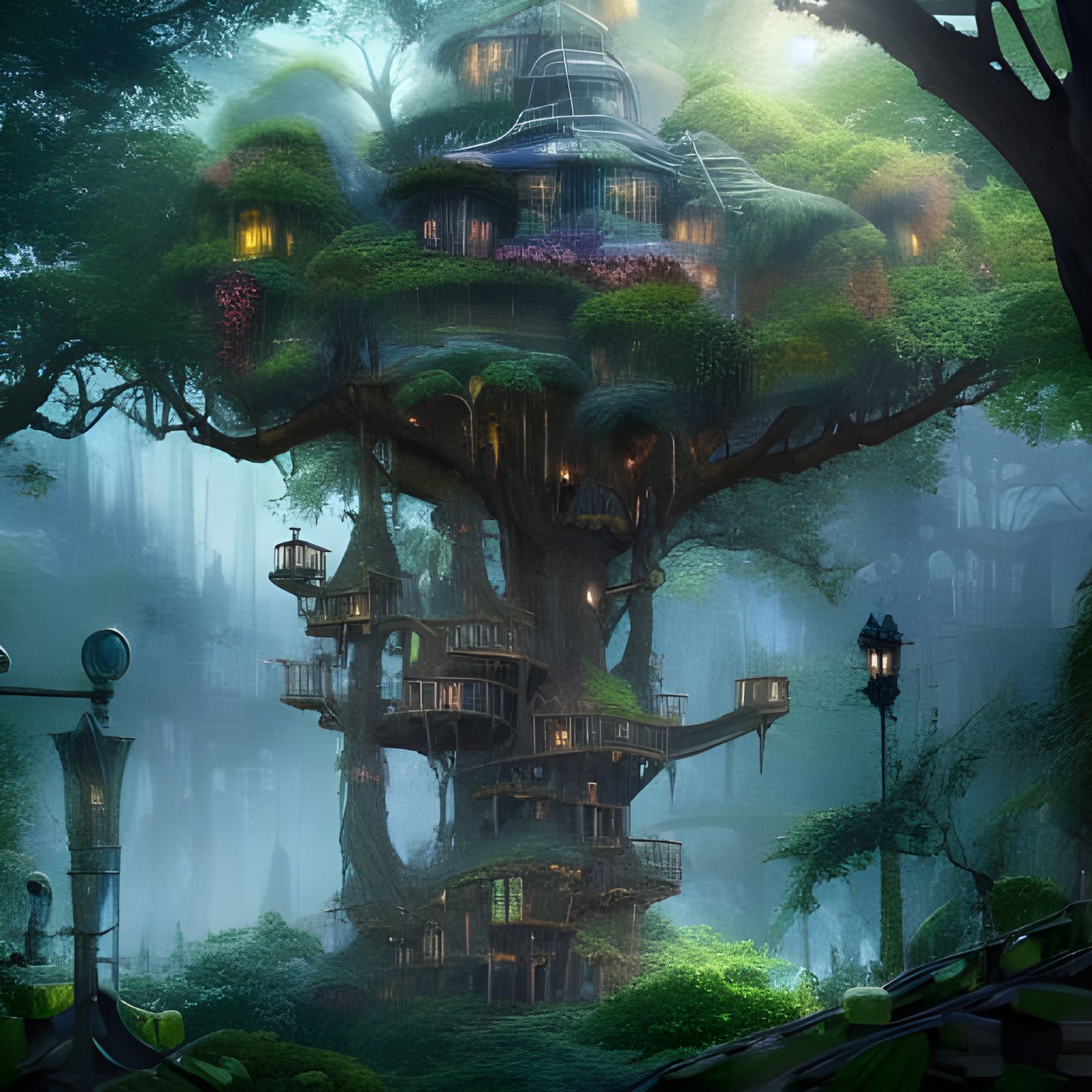 magical mystical treehouse city undefined