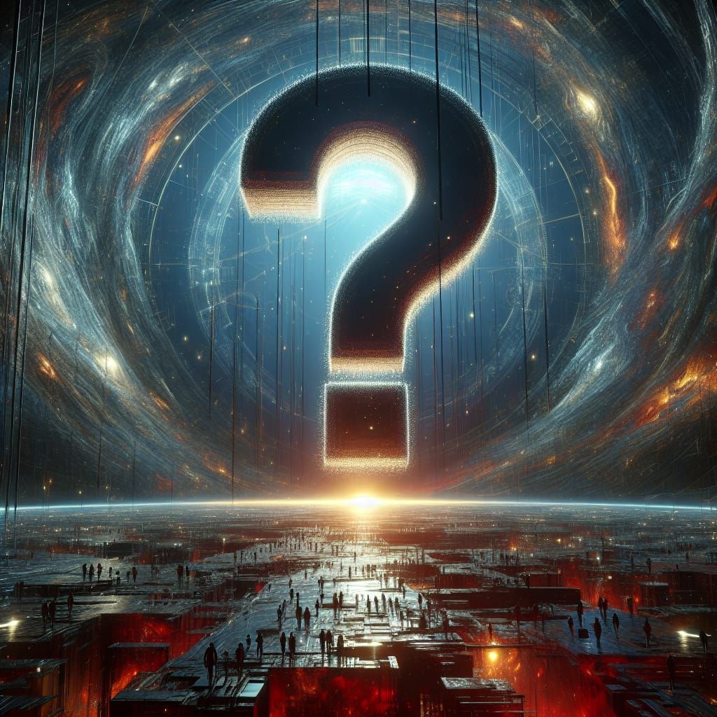 a giant world eating question mark