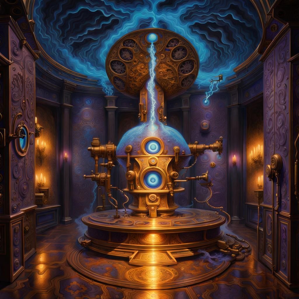 epic, dramatic, atmospheric, electric blue bioluminescent aether ...