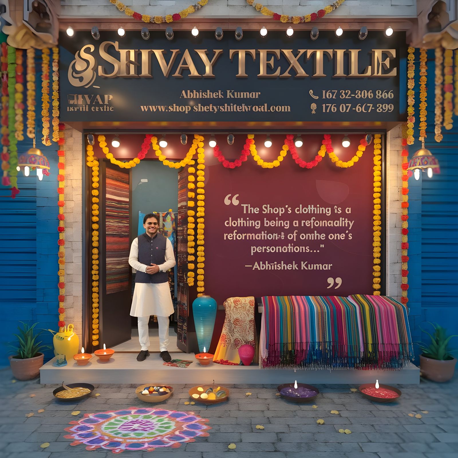 Diwali greeting from a shop owner