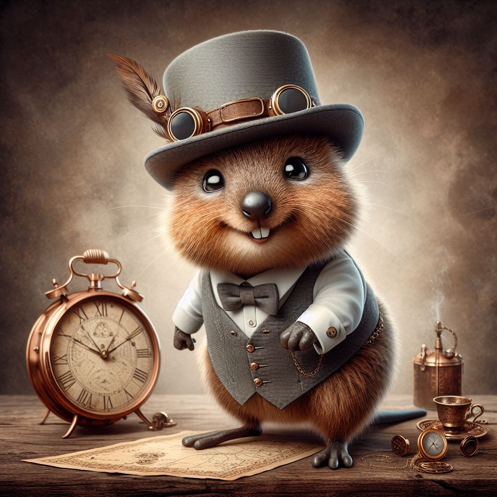 Happy little steampunk quokka