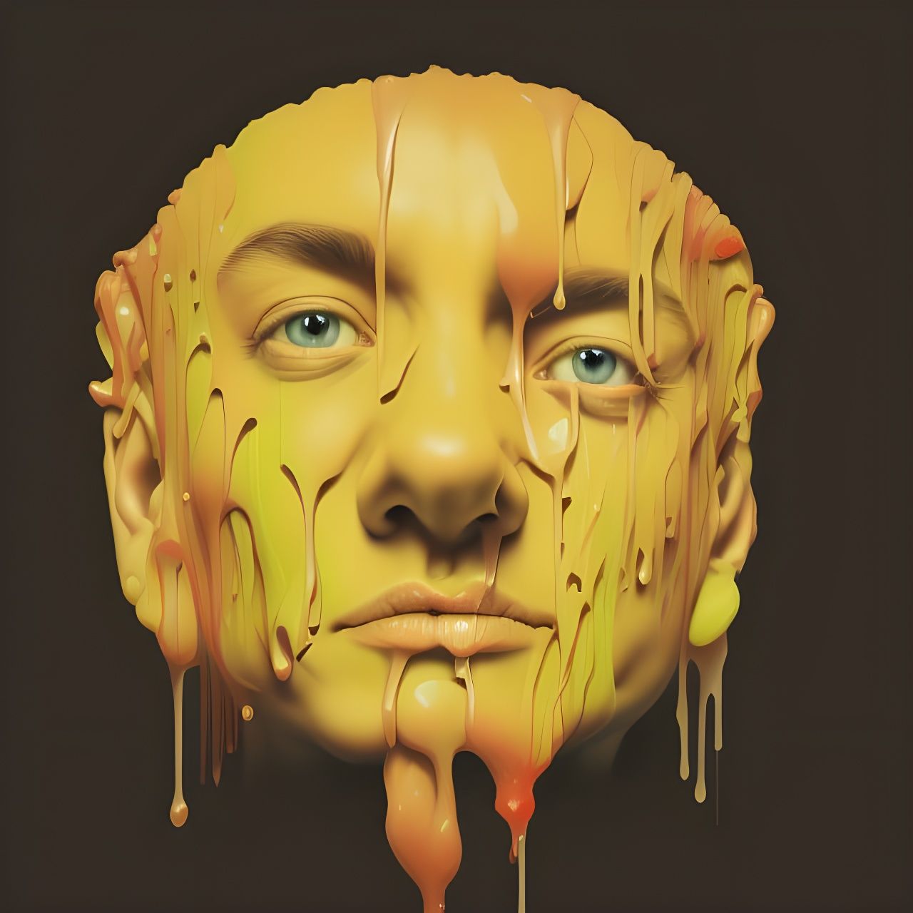 Surreal Dripping Face Emoji Hyperrealism