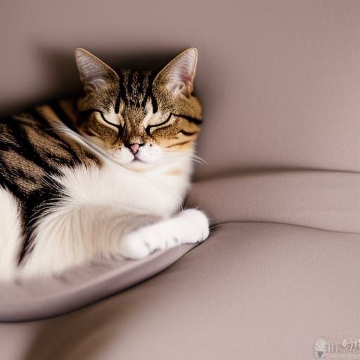 photo realistic sleeping cat
