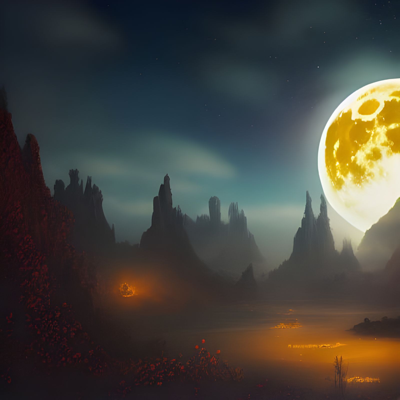 Full Moon in a Starry Sky