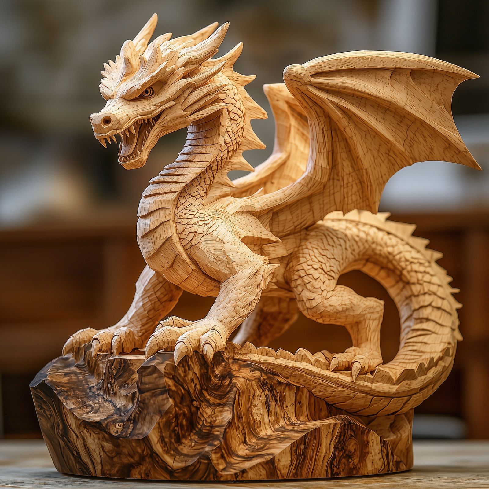 Carved Wooden Dragon