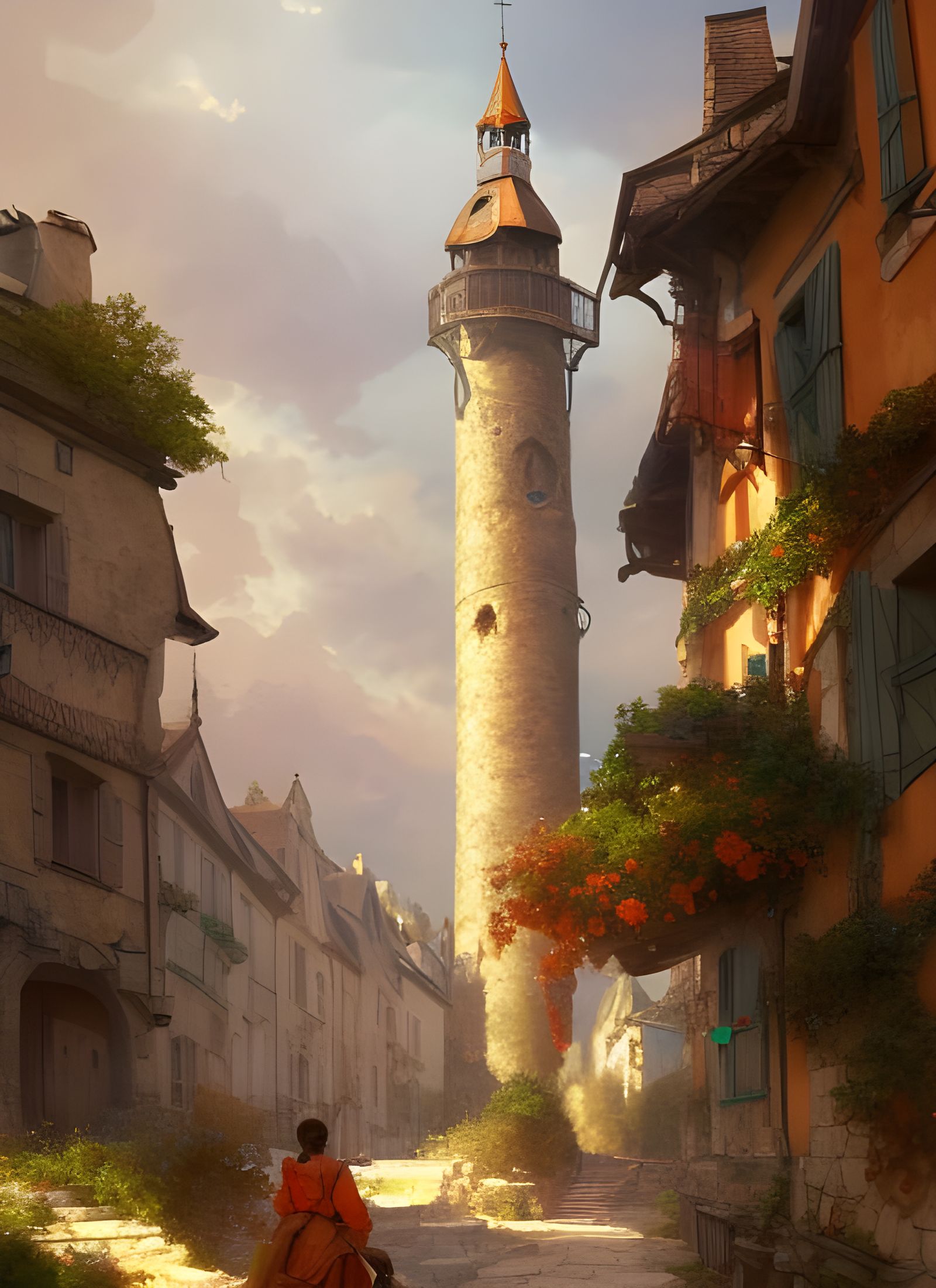 Under the tower
