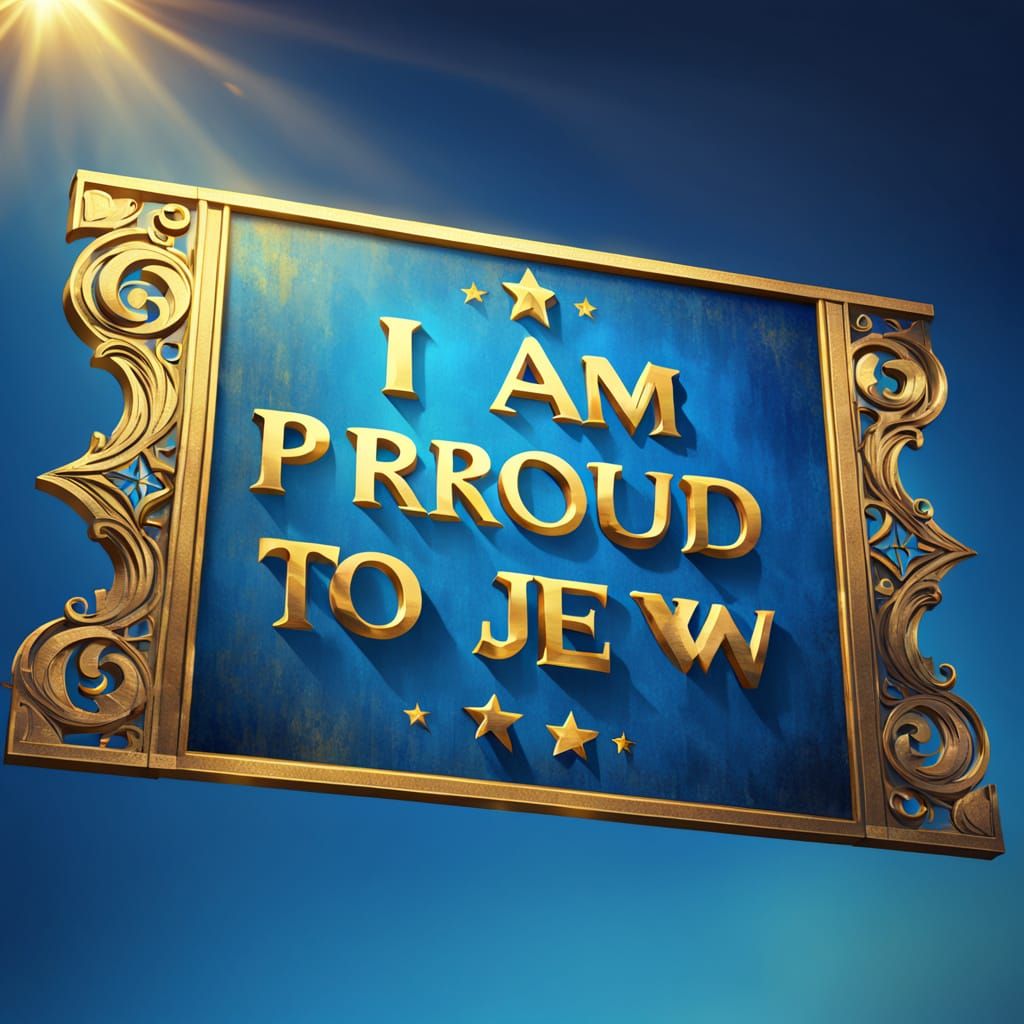 Proud Jewish Sign in Vibrant Digital Art