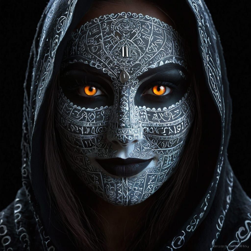 Shadowy, dark, and mysterious woman