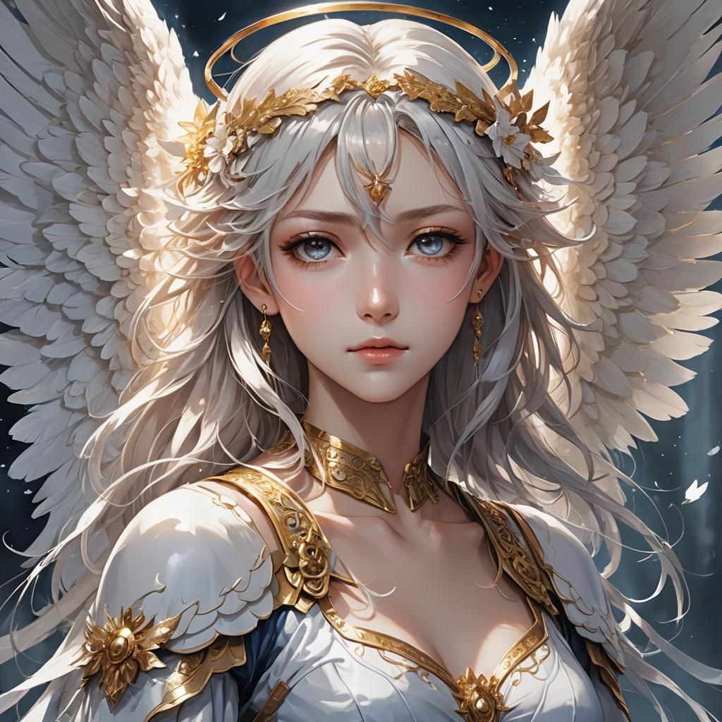 A Stunning Portrait Of A Angel/Human Hybrid : r/nightcafe