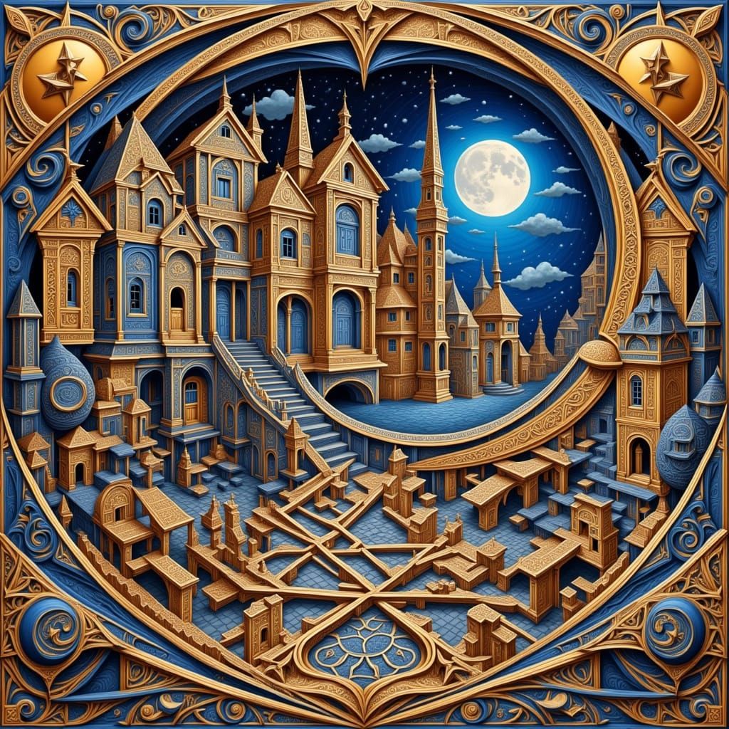 Abstract Line Art with Vibrant Color Accents