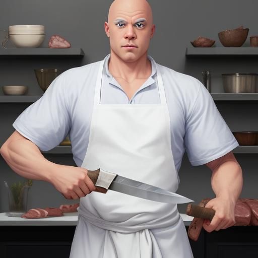 mr. clean wielding a butcher knife
