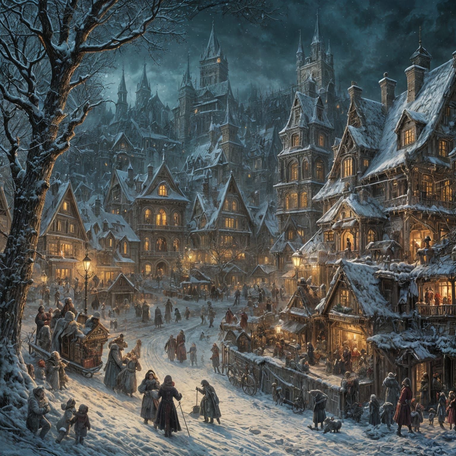 <lora:NC Hyperreal:1.0> Christmas village