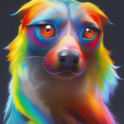 cute rainbow pup - AI Generated Artwork - NightCafe Creator