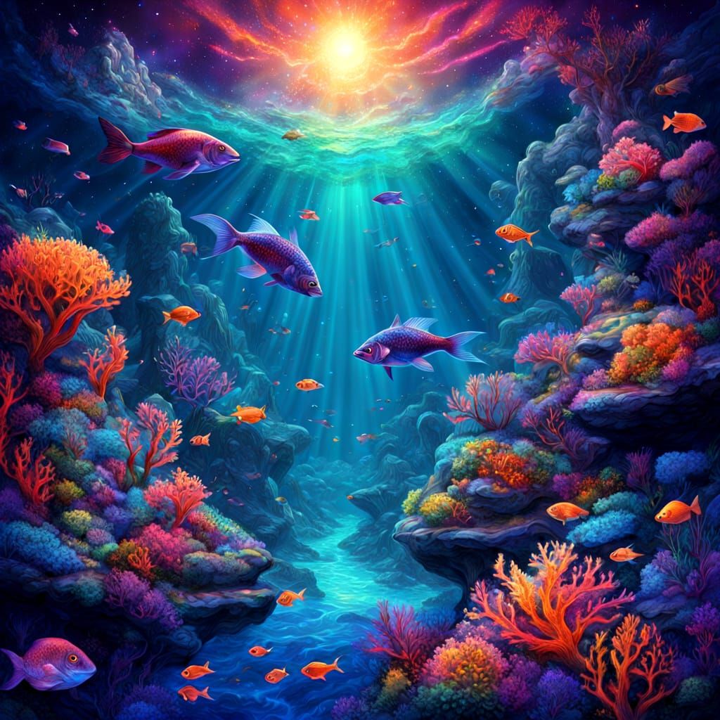 In the deep blue water  by @Galina Bolshakova