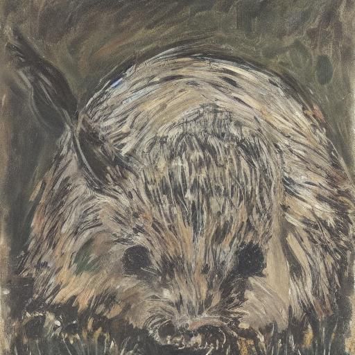 Hedgehog draws a portrait of a moose 
By Zinaida Serebriakov...
