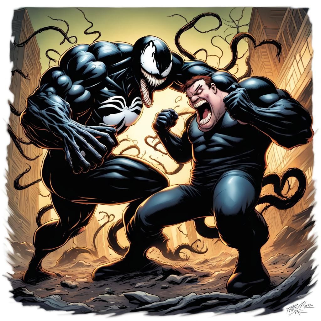 Venom fighting Peter Griffin Mark Brooks and Dan Mumford, co...