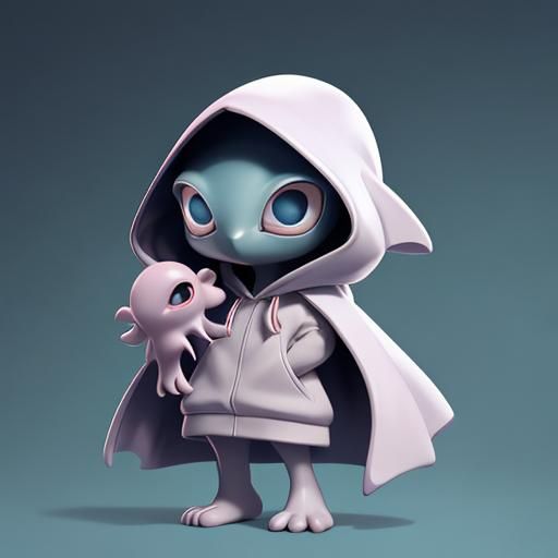 Hooded alien creature