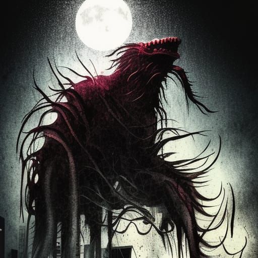 Monster At Night AI Generated Artwork NightCafe Creator