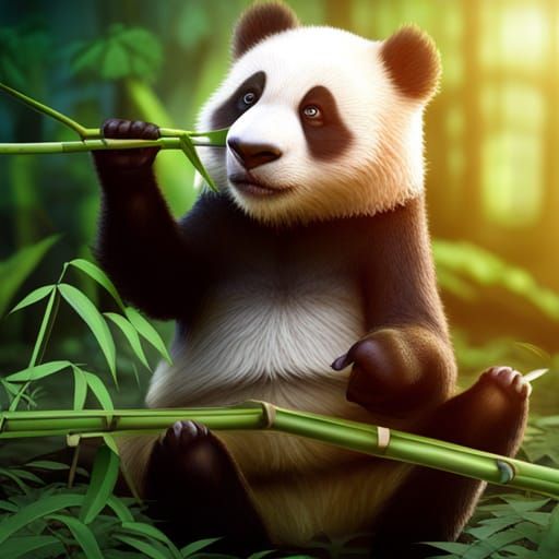 hyper realistic 8k resolution intense depth of field panda e...