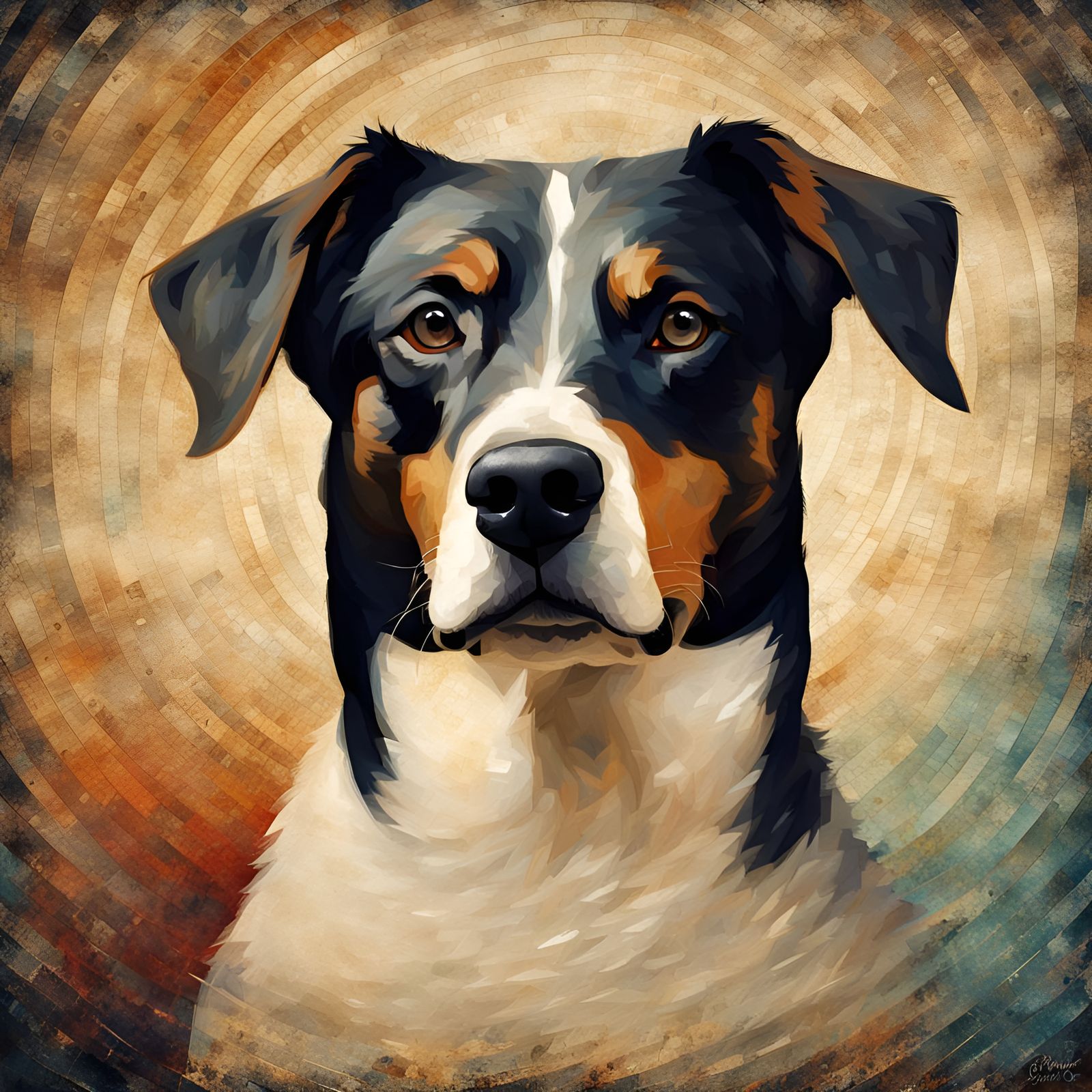 Tree Trunk Dog Portrait - AI Generated Artwork - NightCafe Creator