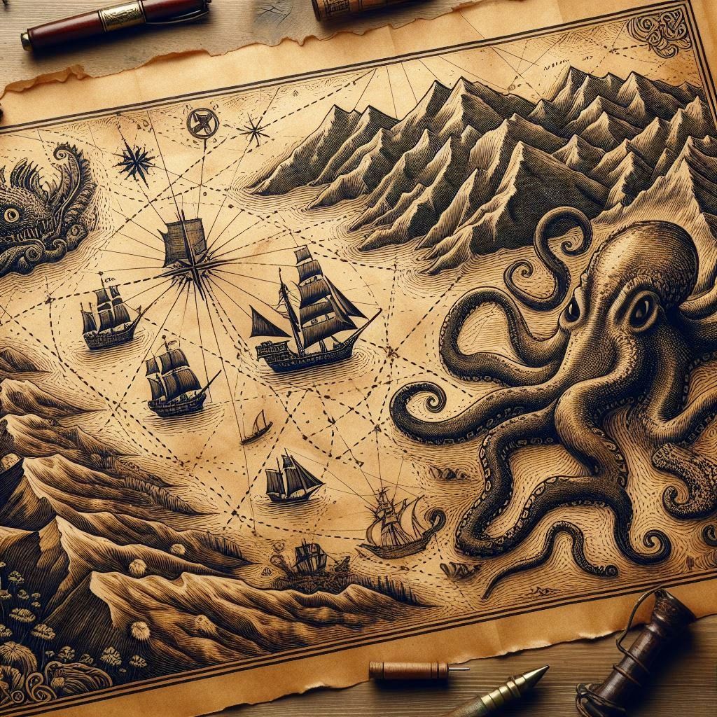 Antique nautical charts