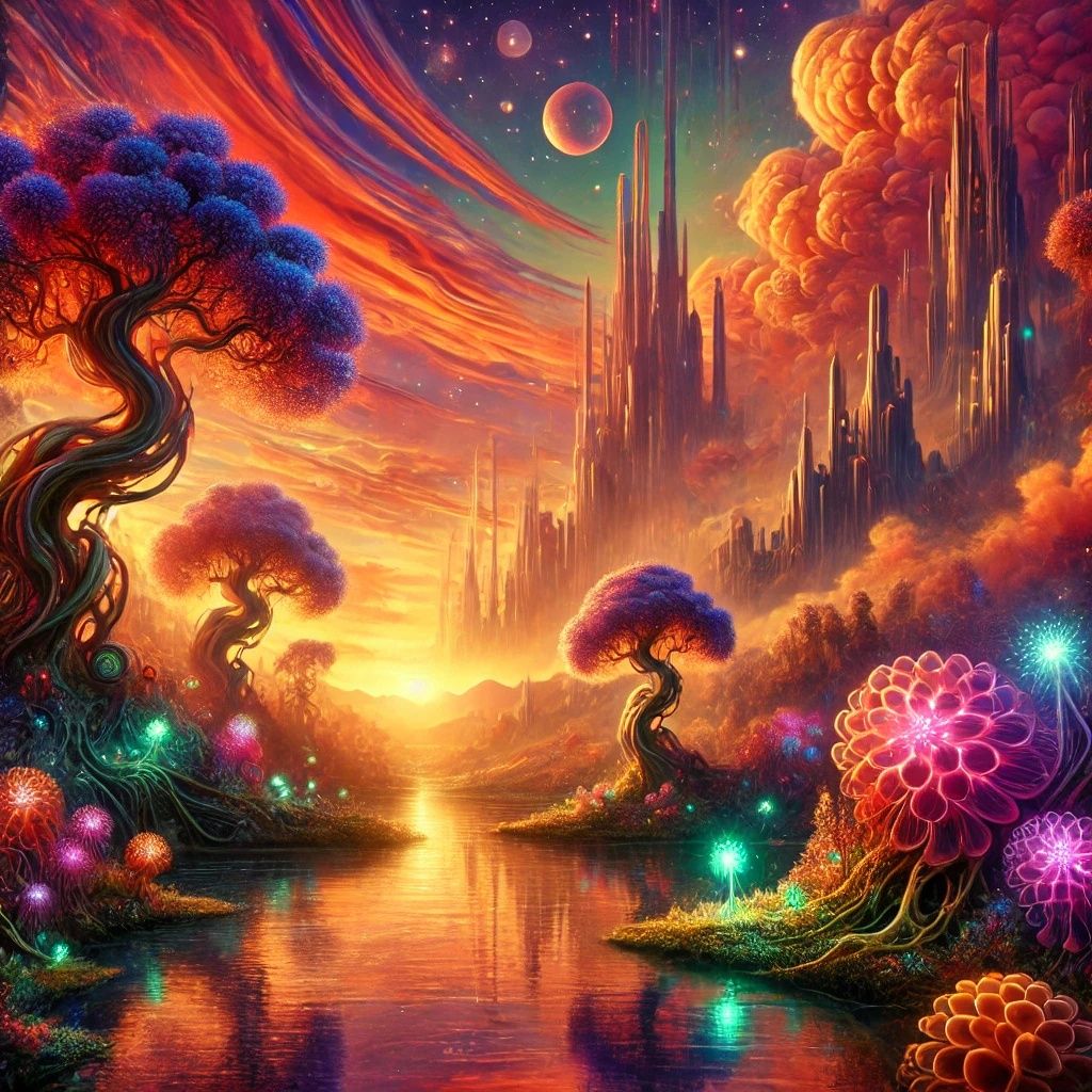 Enchanted Sunset Illuminates the Dreamscape | DALL-E 3 AI im...