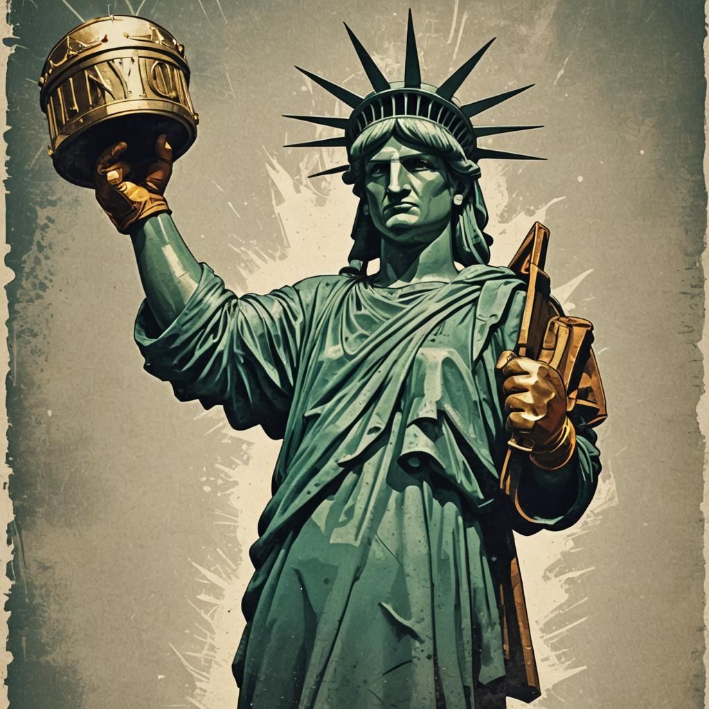 Statue of liberty on the ring magazine