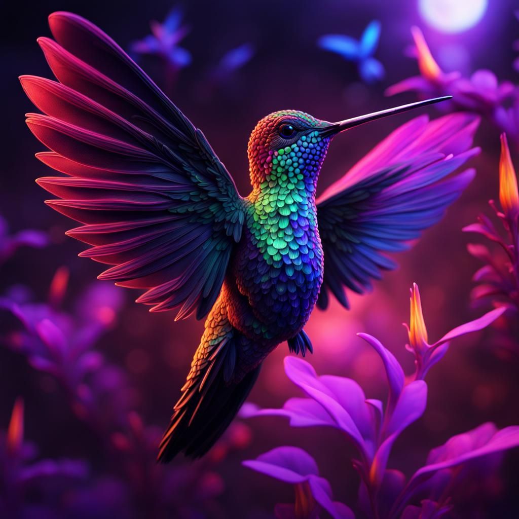 Black light hummingbird   by @PLizzyB