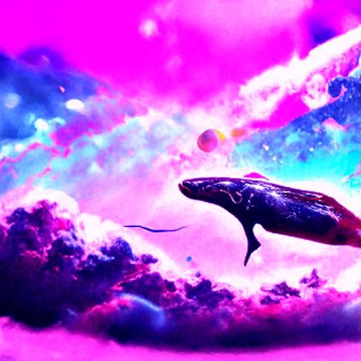 Cosmic Whale swimming in the Sky - AI Generated Artwork - NightCafe Creator