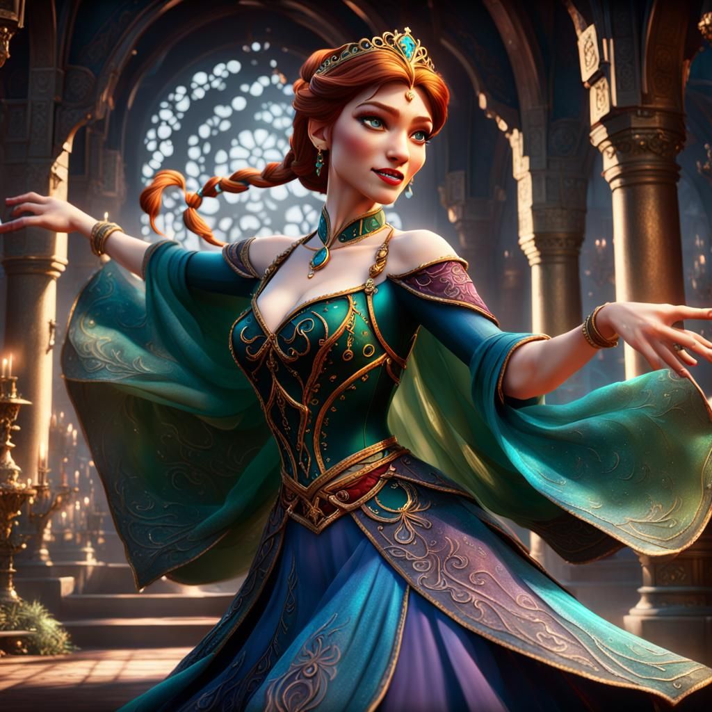 Princess Anna dancing.