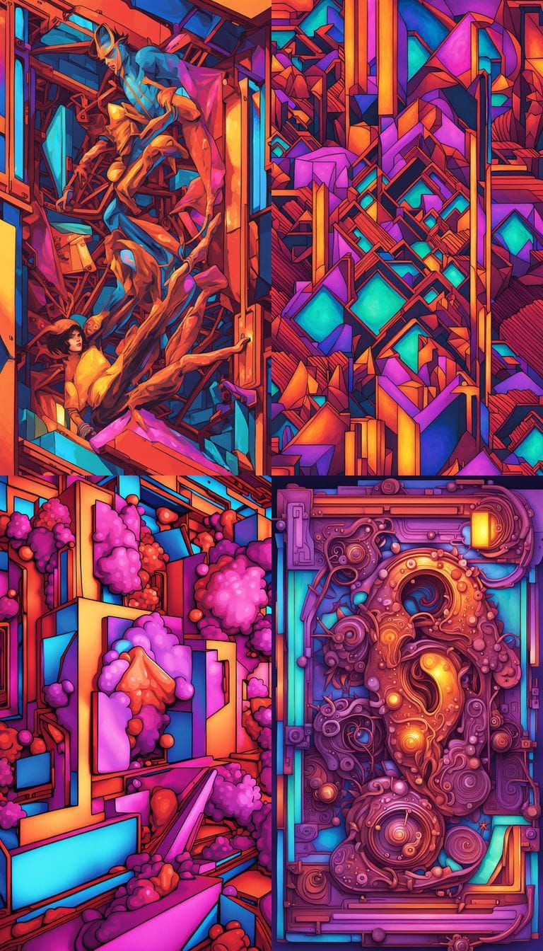 Extrapolate and Illustrate Four Distinct Different... - AI Art