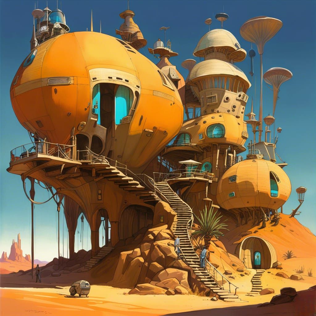 Scifi house in the desert - AI Generated Artwork - NightCafe Creator