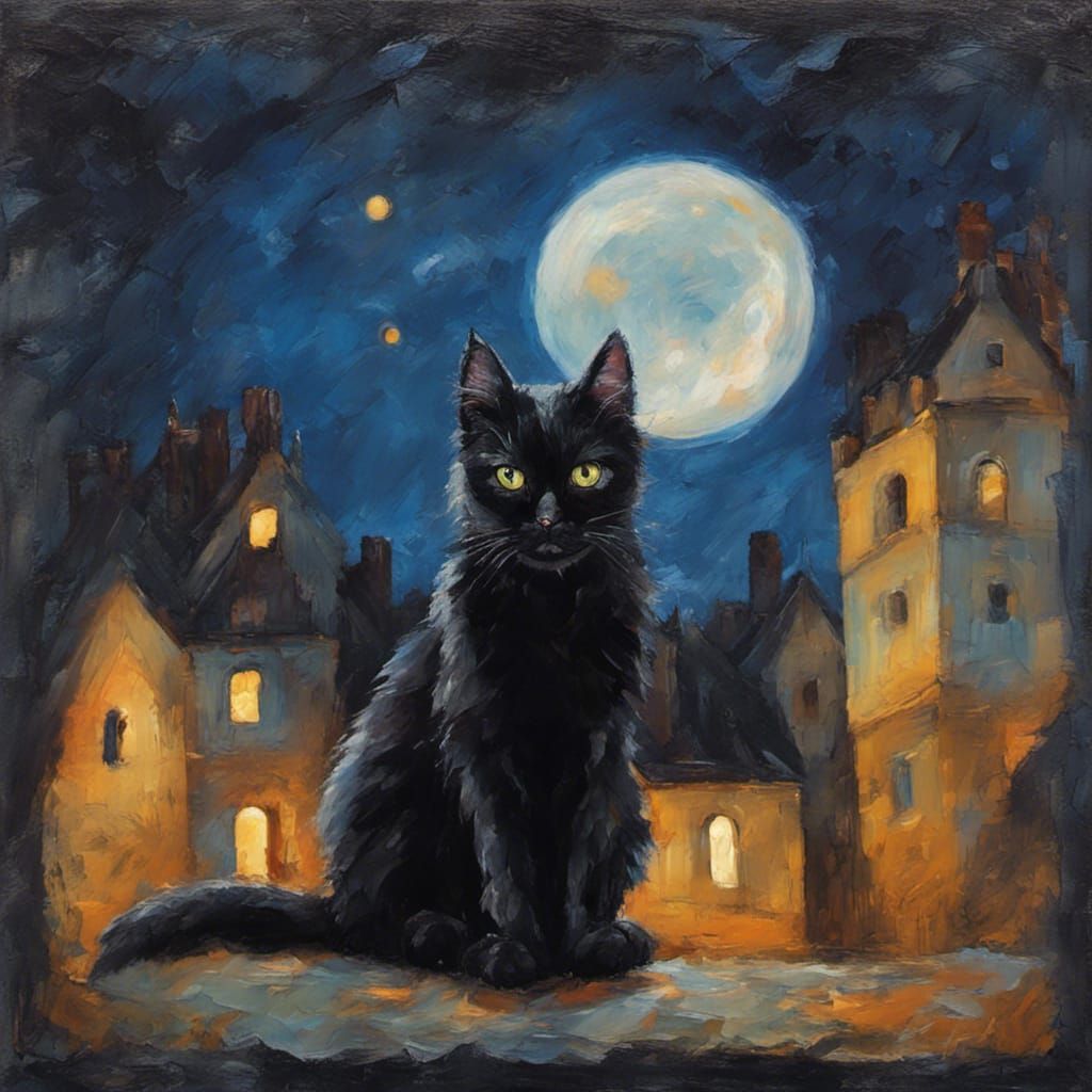 portrait of adorable black cat - AI Generated Artwork - NightCafe Creator