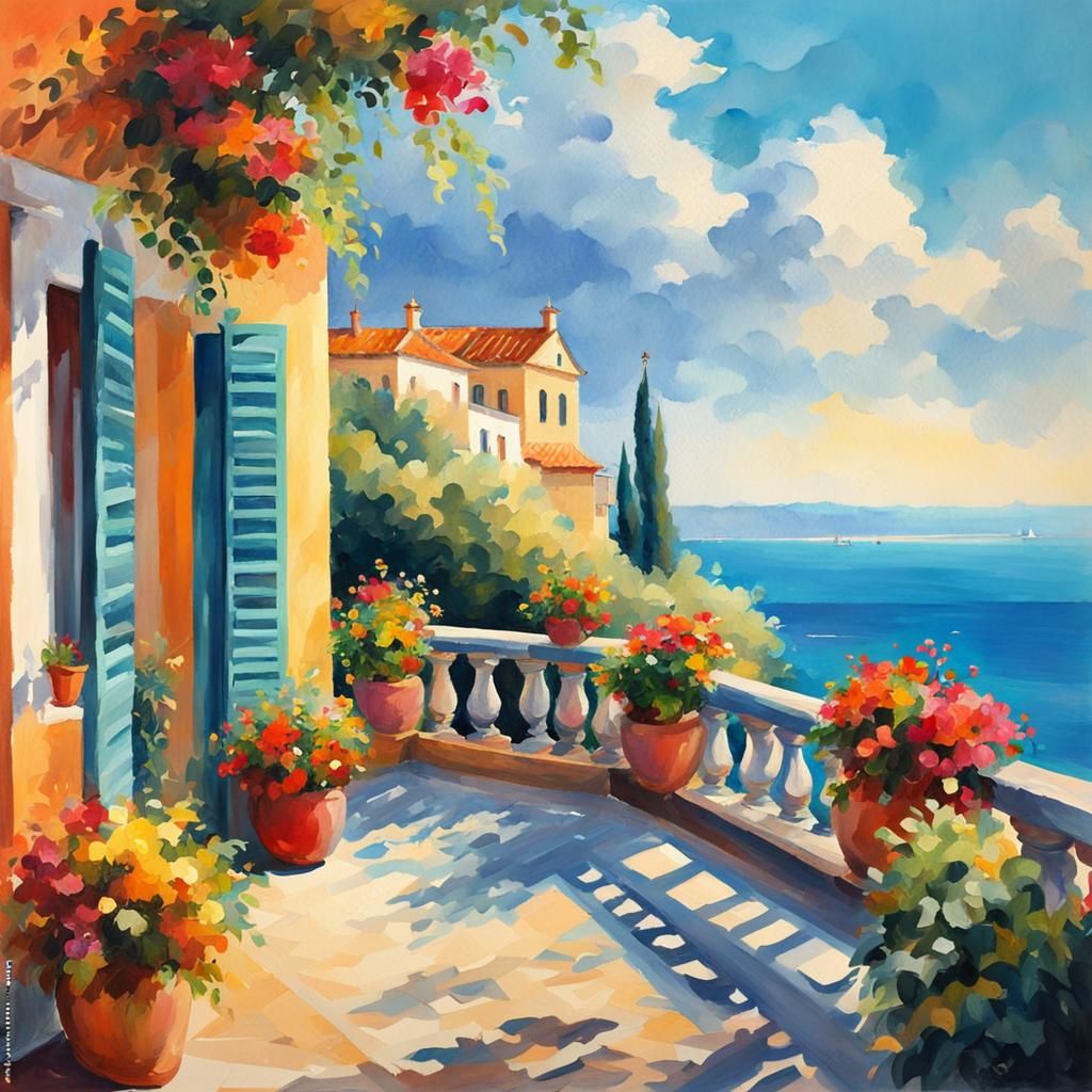 Terrace with a sea view  by @Burak