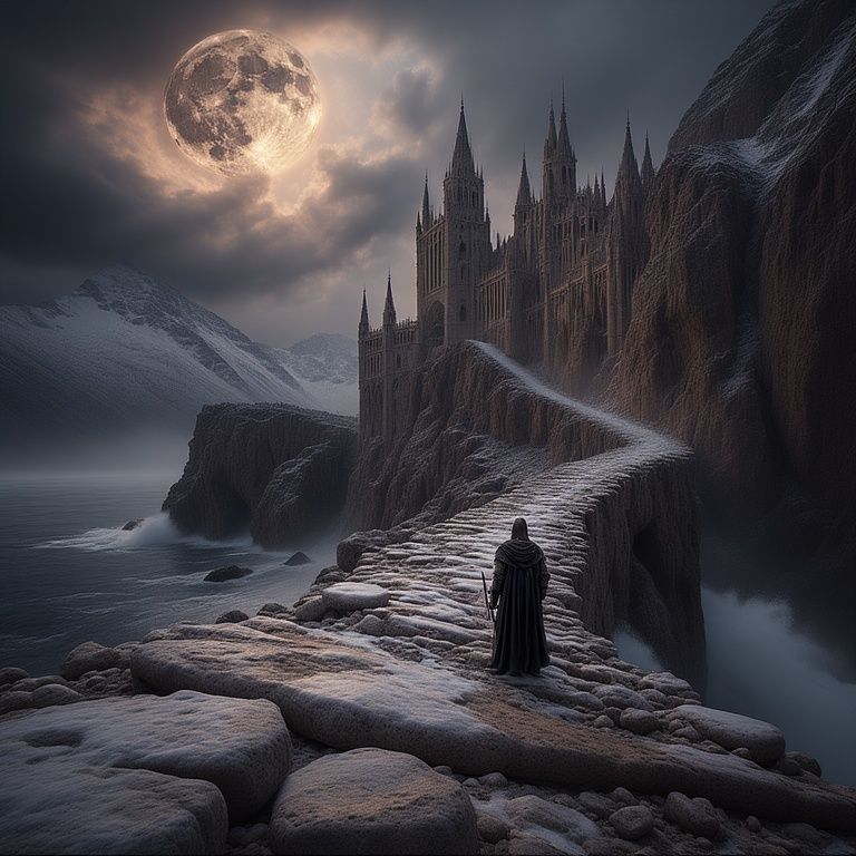 The pale light illuminates the dark on the path yet to be tr...