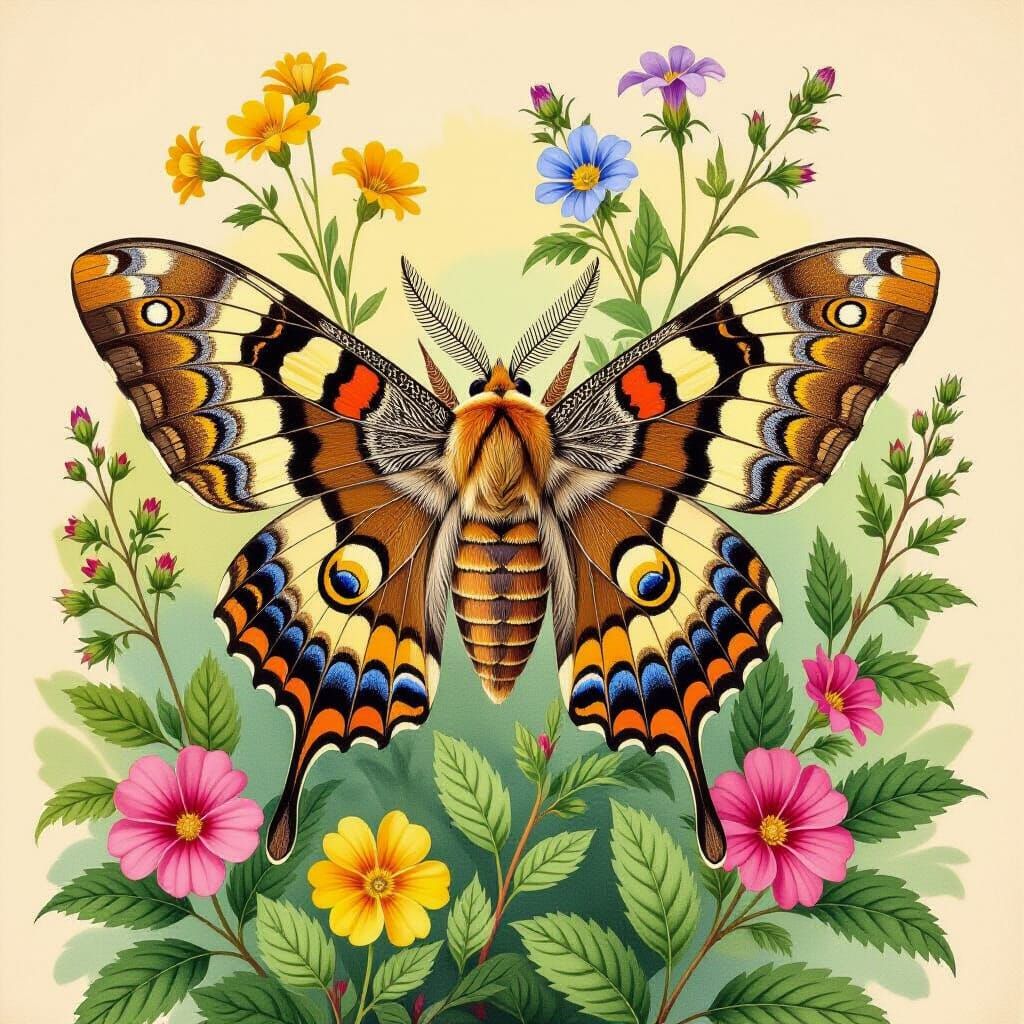 Privet Hawk Moth Intricate Wings   by @Chickadee