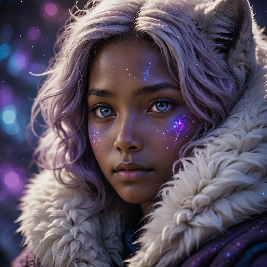 Dreamy Lunar Landscape with Sleeping Rabbit