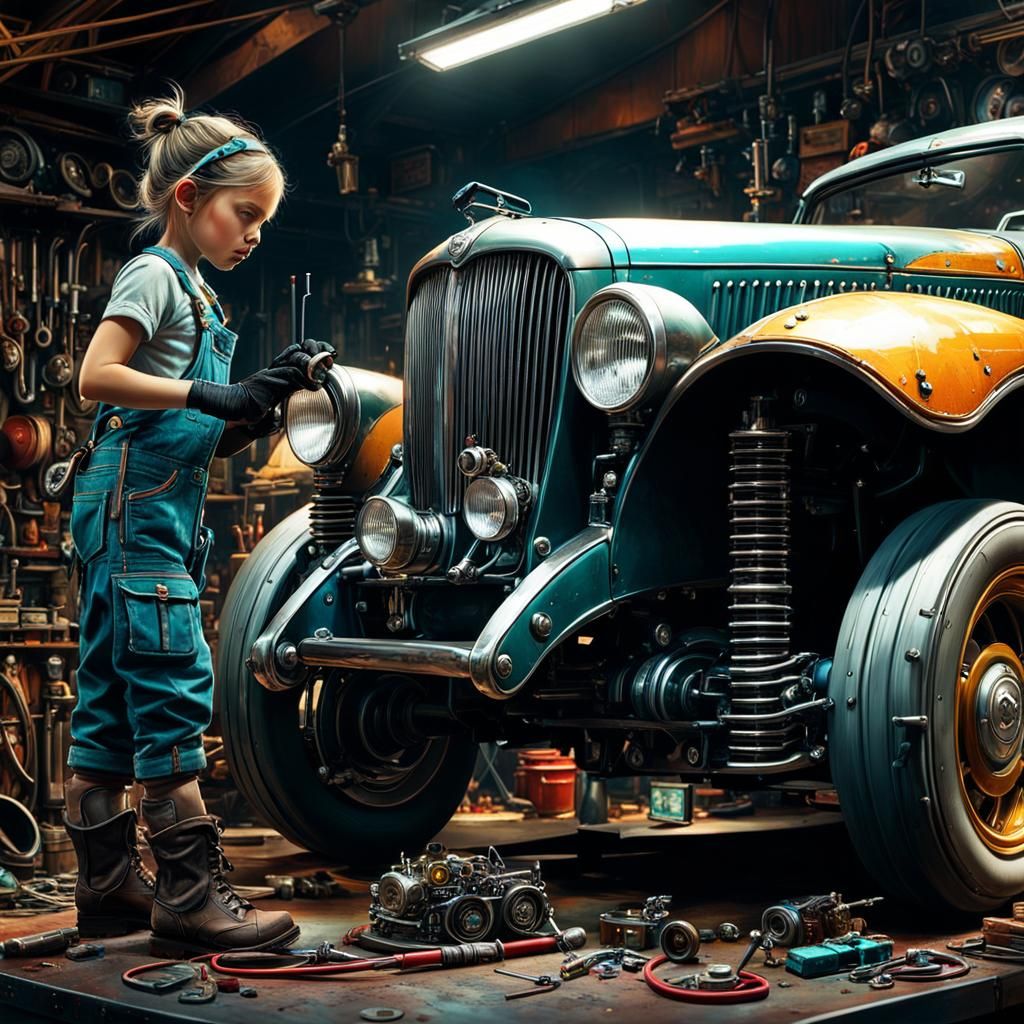 Working on Dad's Car  by @Ratso