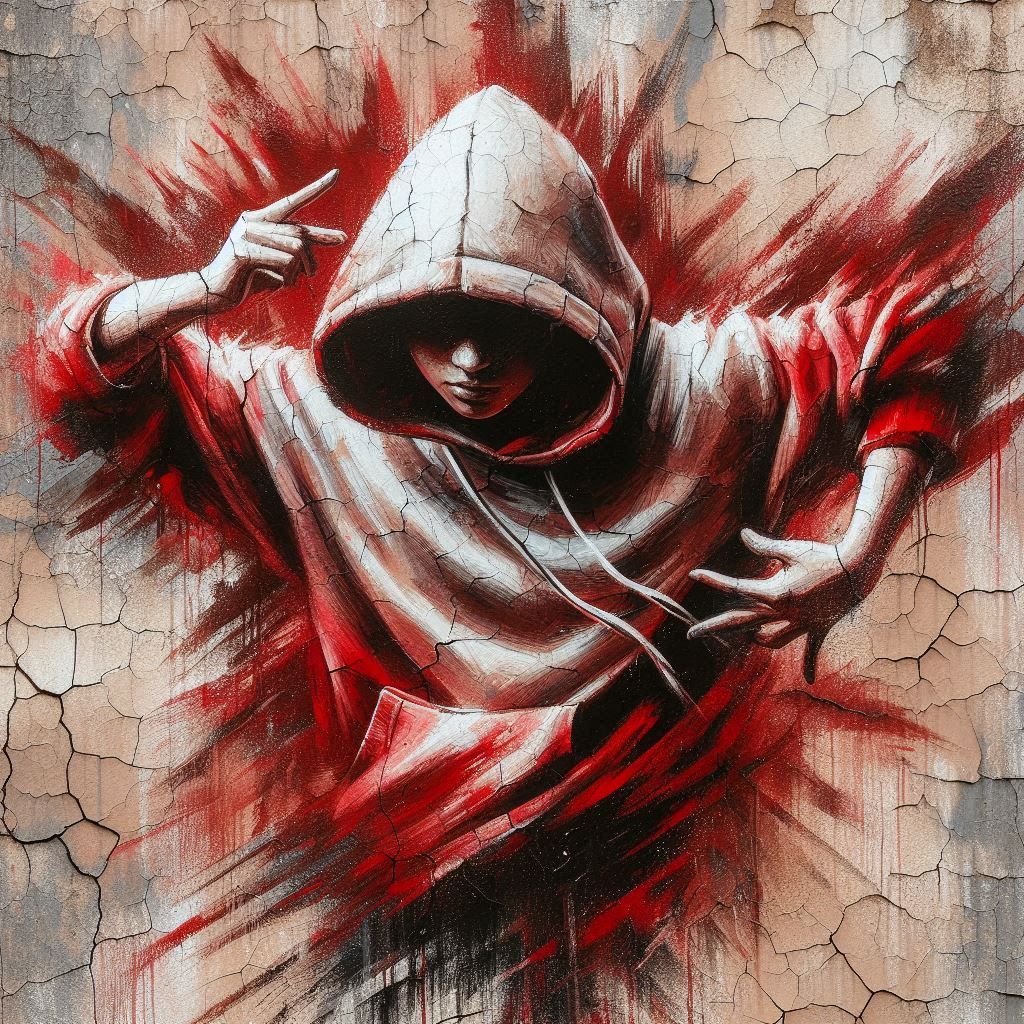 Hooded girl is hip hop dancing