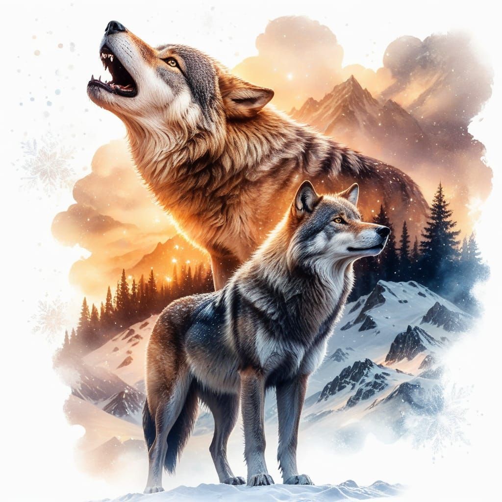 Wolf  Double Exposure 🐺✨