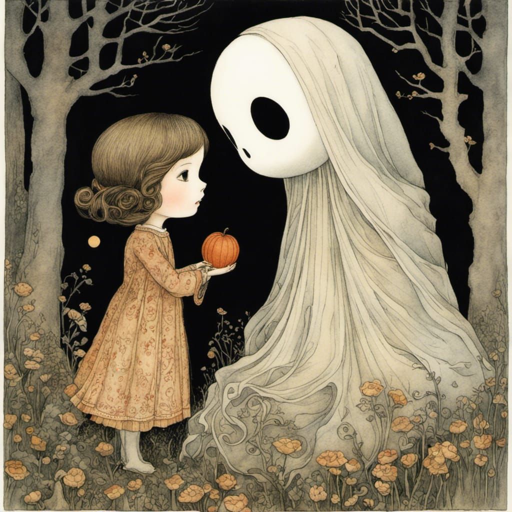 Girl And Her Ghost Friend   by @VampireLibrarian