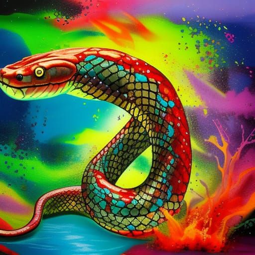 Aquatic Snake - AI Generated Artwork - NightCafe Creator