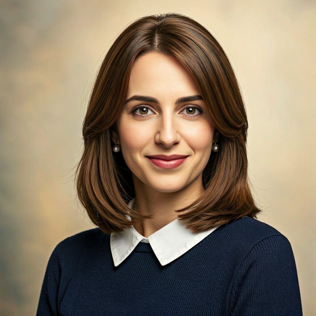 A Modest Orthodox Jewish Mother in a Soft, Elegant Portrait