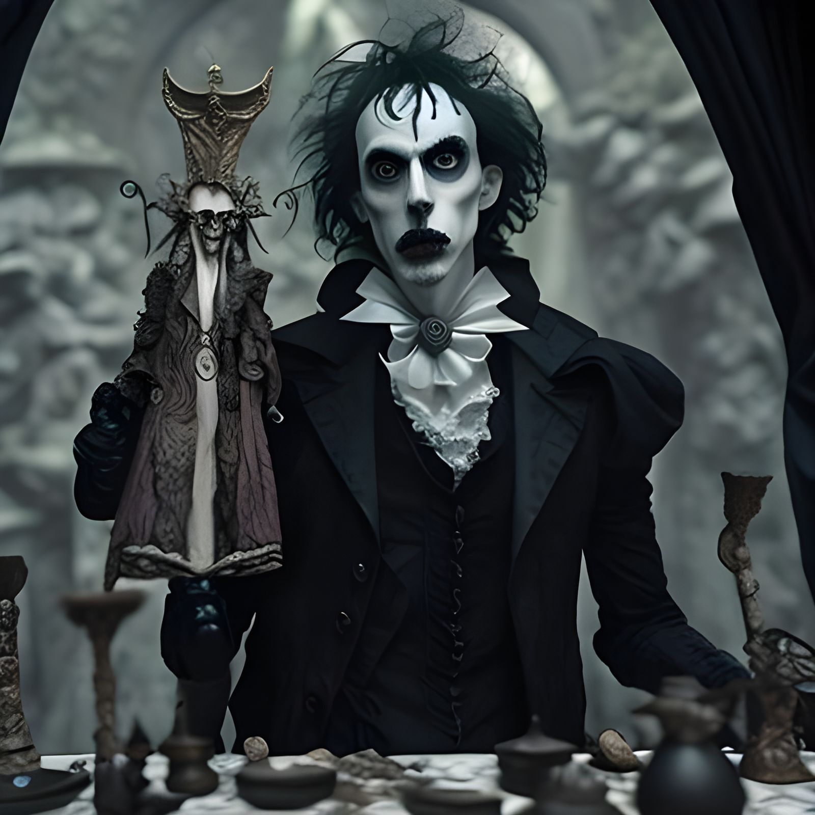 Achilles Mortimer Tim Burton gothic art synesthesia mysterious dark