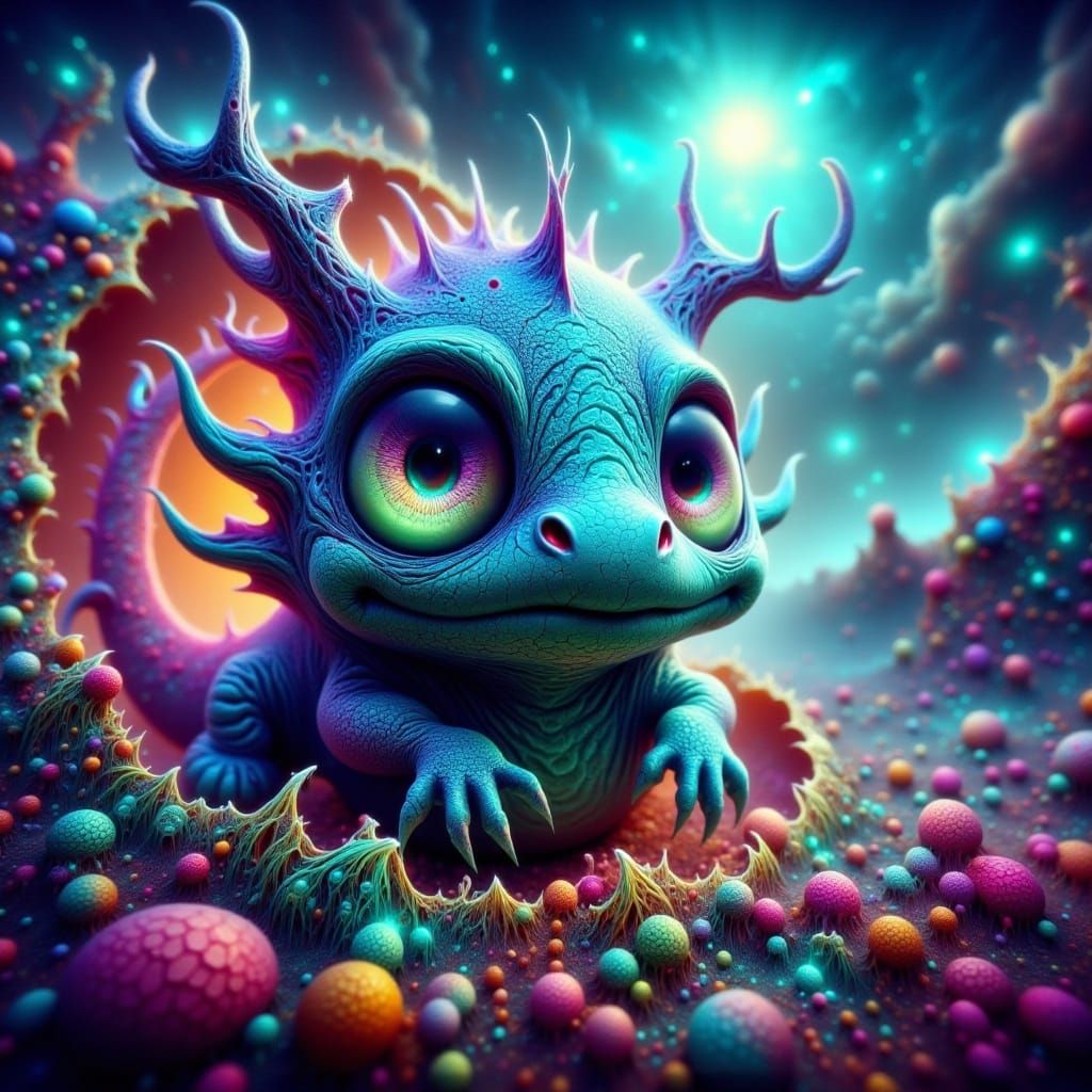 Surreal Baby Blue Drake in a Fantasy Eye