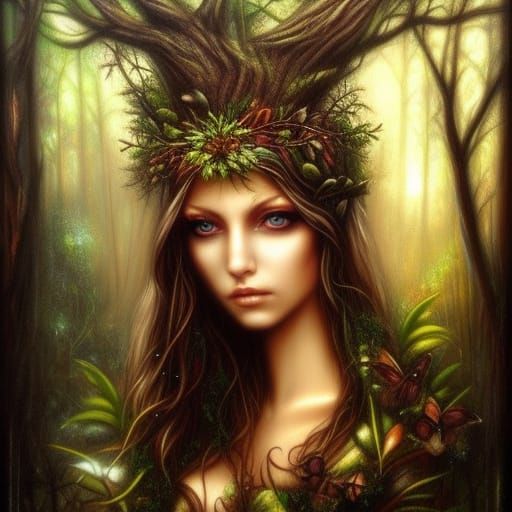 Woodland Goddess - AI Generated Artwork - NightCafe Creator