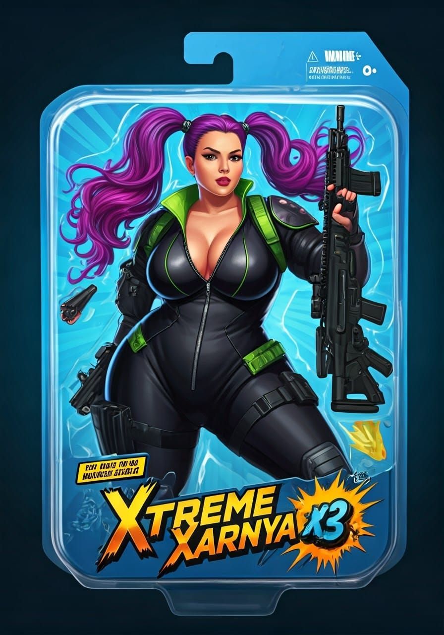 Powerful Woman Blasts Out of Xtreme Xarnya Packaging