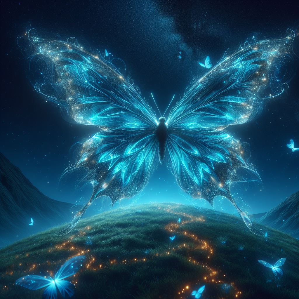 magical blue butterfly
