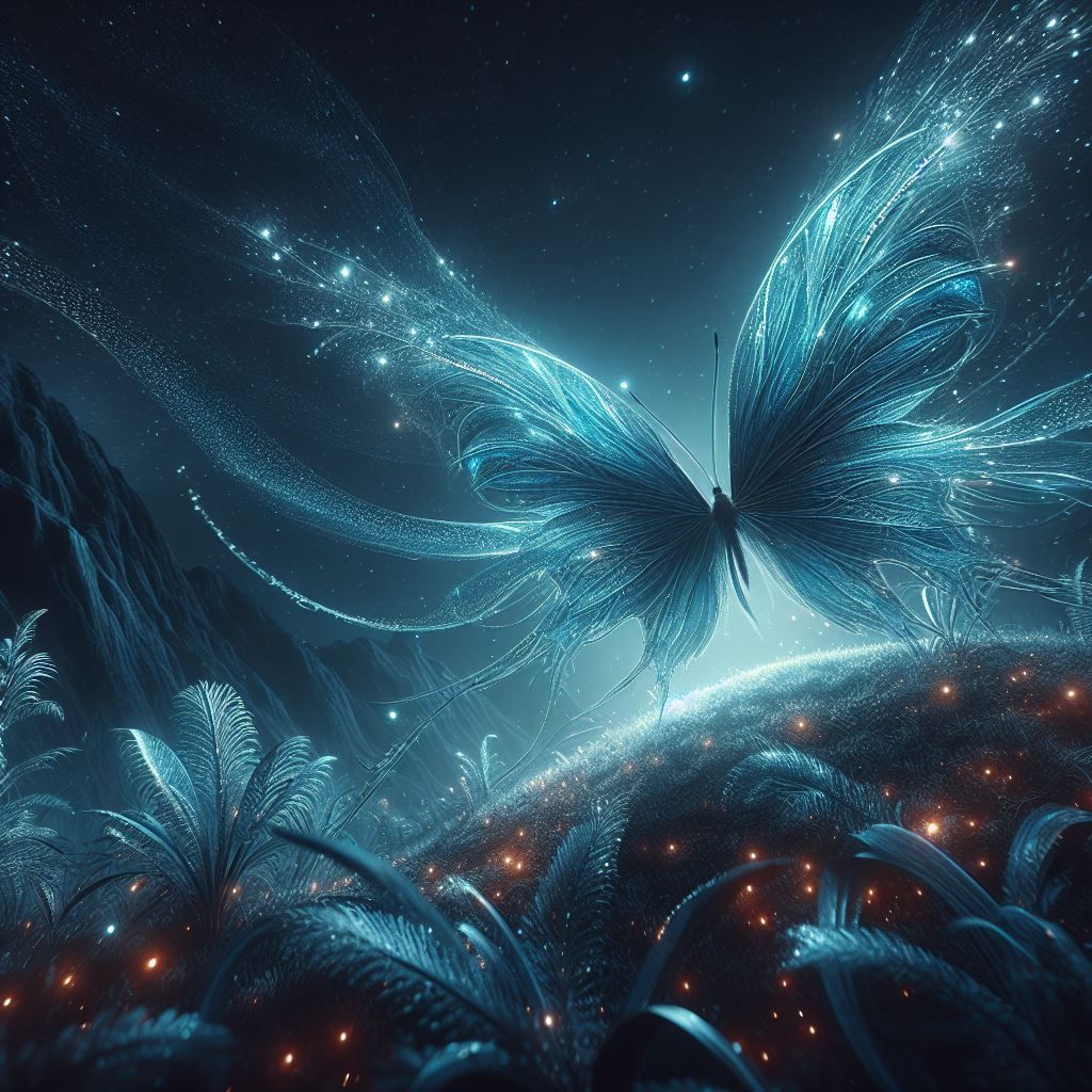 magical blue butterfly
